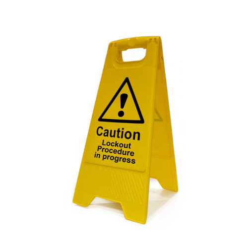 'Caution Lockout Procedure In Progress', Heavy Duty A Board (620mm x 200mm)