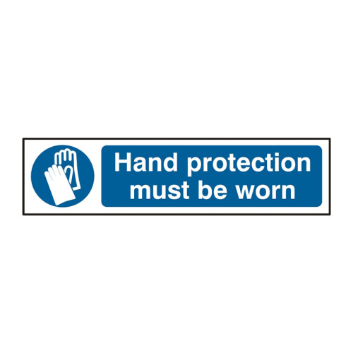 Hand protection must be worn - 1.2mm Recyclable PP (200 x 50mm)