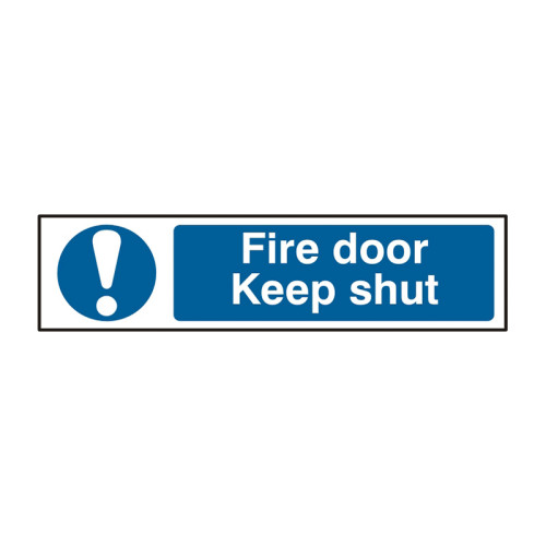 Fire door Keep shut - 1.2mm Recyclable PP (200 x 50mm)