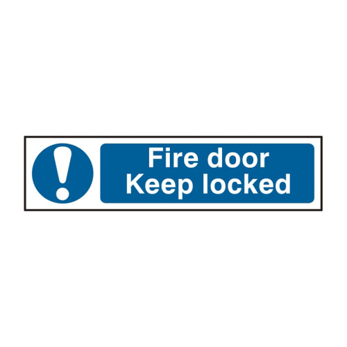 Fire door Keep locked - 1.2mm Recyclable PP (200 x 50mm)