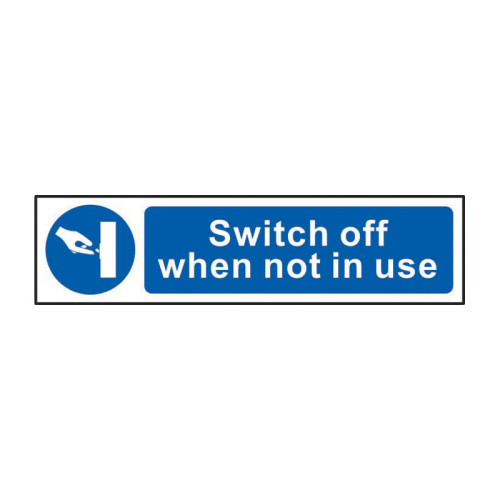 Switch off when not in use - Self Adhesive PP (200 x 50mm)