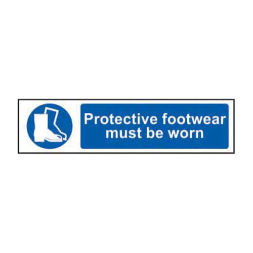 Protective footwear must be worn - 1.2mm Recyclable PP (200 x 50mm)