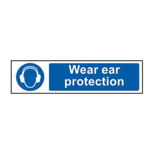 Wear ear protection - Self Adhesive PP (200 x 50mm)