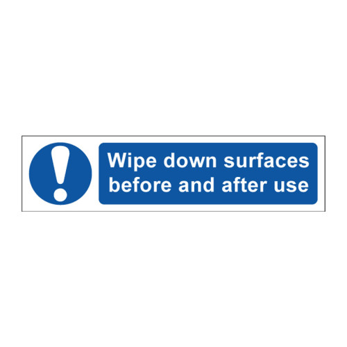 Wipe down surfaces before and after use - Self Adhesive PP (200 x 50mm)