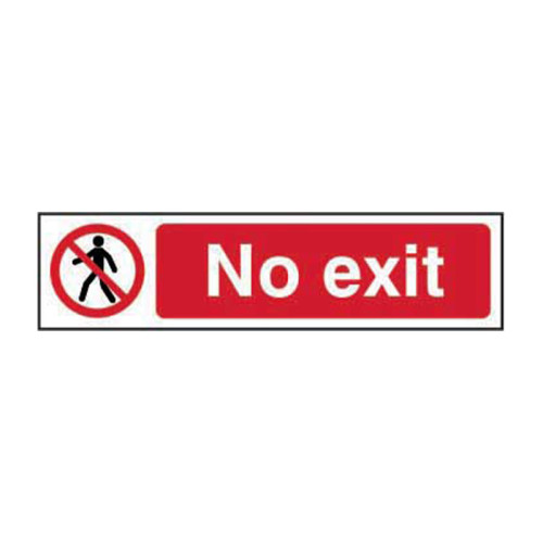 Centurion 'No Exit' Sign, SelfAdhesive SemiRigid PVC (200mm x 50mm)