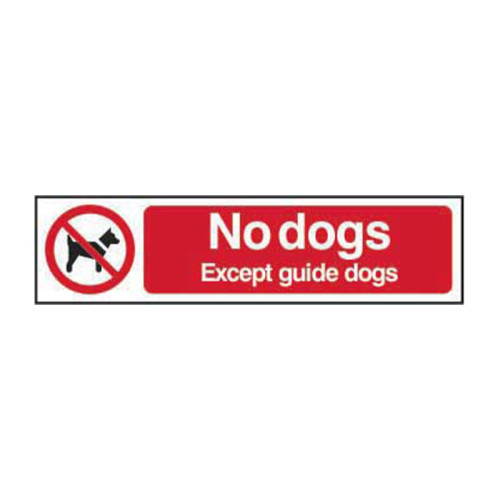 No dogs except guide dogs - Self Adhesive PP (200 x 50mm)