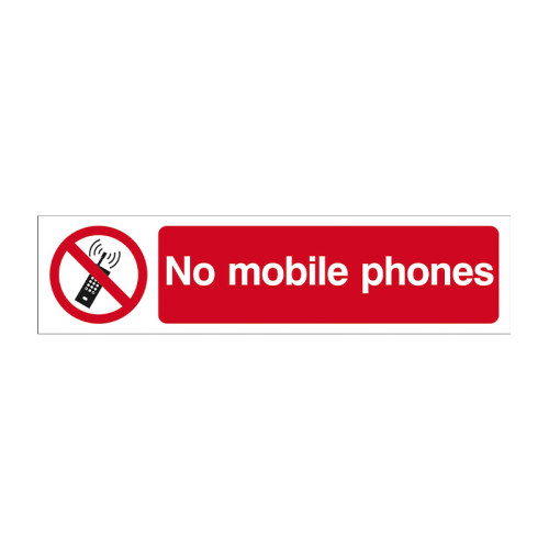 No mobile phones - 1.2mm Recyclable PP (200 x 50mm)
