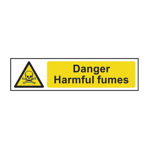 Danger Harmful fumes - Self Adhesive PP (200 x 50mm)
