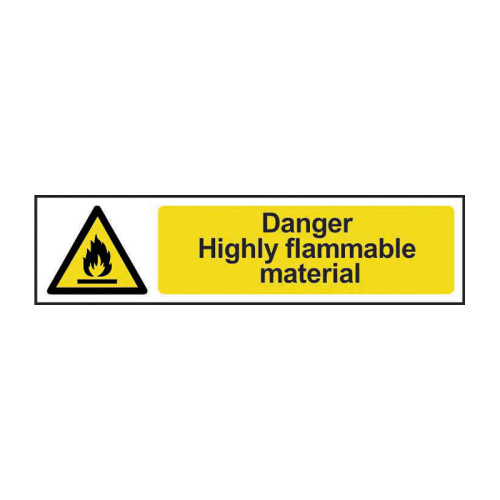 Danger Highly flammable material - Self Adhesive PP (200 x 50mm)