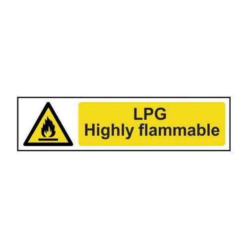 LPG Highly flammable - 1.2mm Recyclable PP (200 x 50mm)