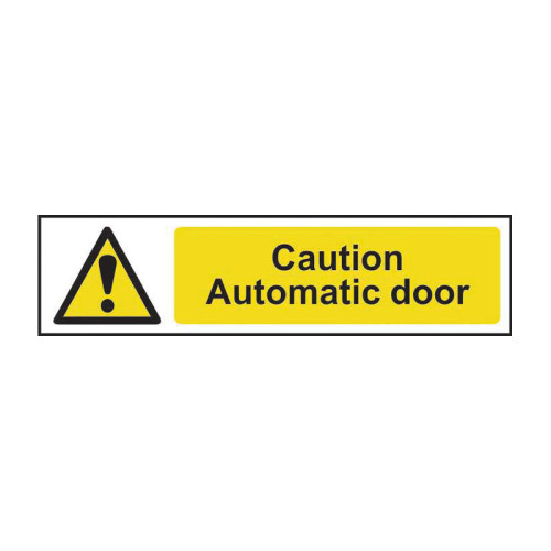 Caution Automatic door - Self Adhesive PP (200 x 50mm)