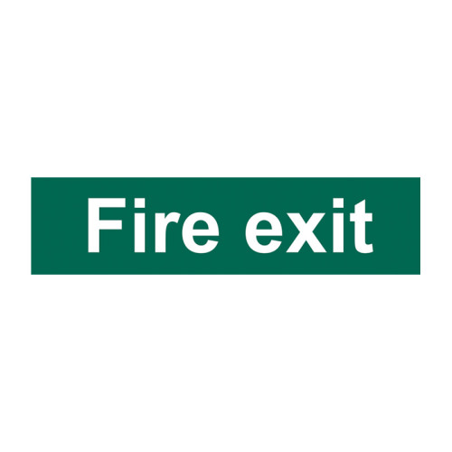 Fire exit (text only) - Self Adhesive PP (200 x 50mm)