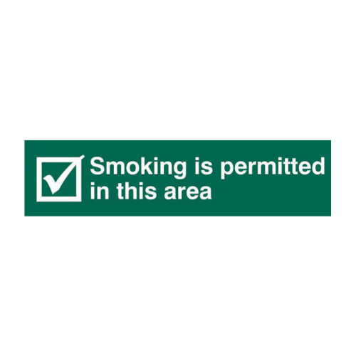 Smoking permitted in this area - Self Adhesive PP (200 x 50mm)