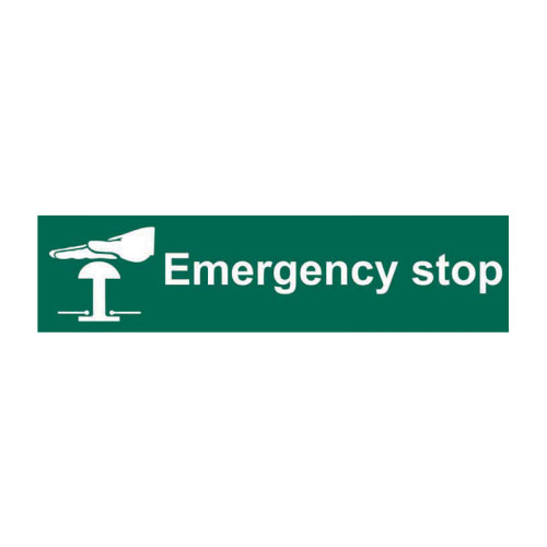 Emergency stop - 1.2mm Recyclable PP (200 x 50mm)