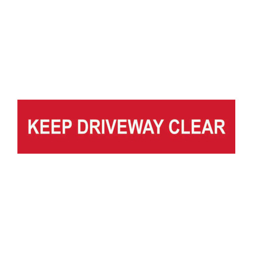 Sign/Sticker - Keep driveway clear - Self Adhesive PP (200 x 50mm)