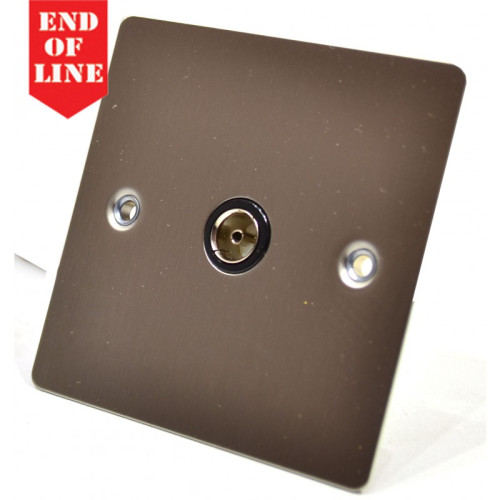 Satin Chrome Flat Plate Single Co Axial Socket