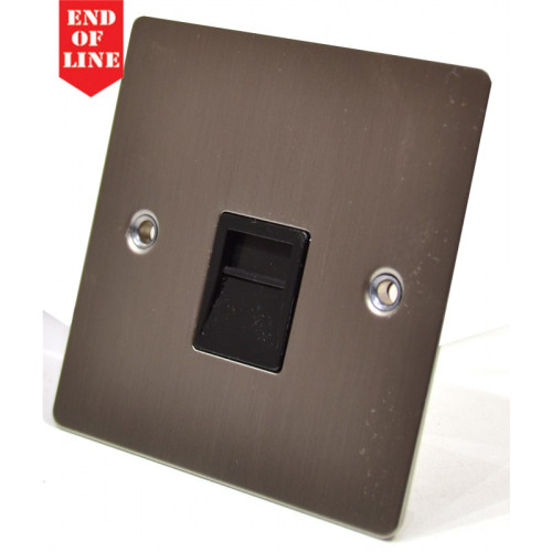 Satin Chrome Flat Plate Secondary Phone Socket