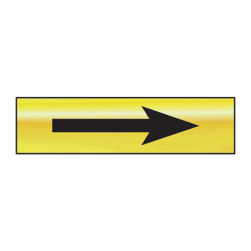 Arrow (Graphic)' Sign, Polished Gold Effect, Self-Adhesive PP (200mm x 50mm)