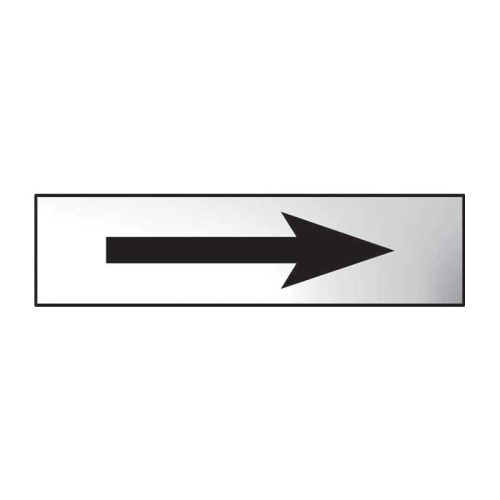 Arrow (Graphic)' Sign, Chrome Effect, Self-Adhesive PP (200mm x 50mm)