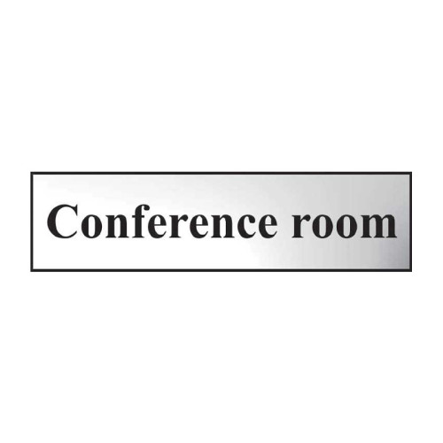 Conference Room' Sign, Chrome Effect, Self-Adhesive PP (200mm x 50mm)