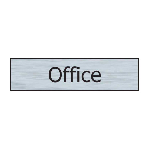 Office' Sign, Stainless Steel Effect, Self-Adhesive PP (200mm x 50mm)
