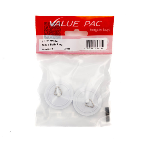 1 1/2" White Sink/Bath Plug