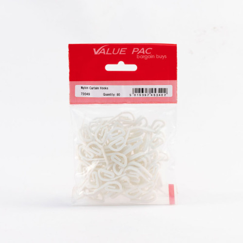 Nylon Curtain Hooks 80pk