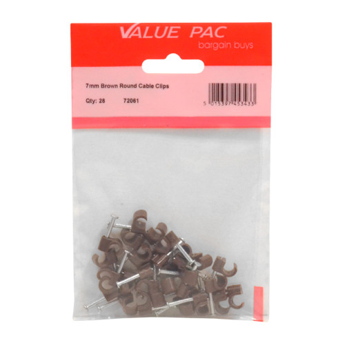 7mm Brown Round Cable Clips