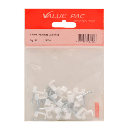 2.5mm T+E White Cable Clip