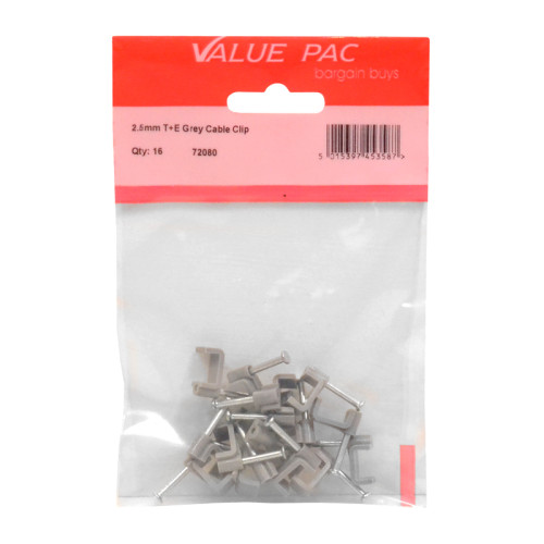 Centurion Grey Twin & Earth Cable Clips, 2.5mm