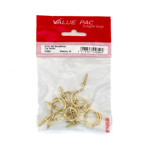 32mm EB Shouldered Cup Hooks (Pack of 10)