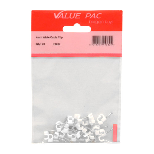 4mm White Cable Clip