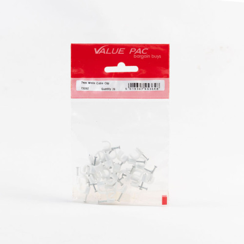 7mm White Cable Clip