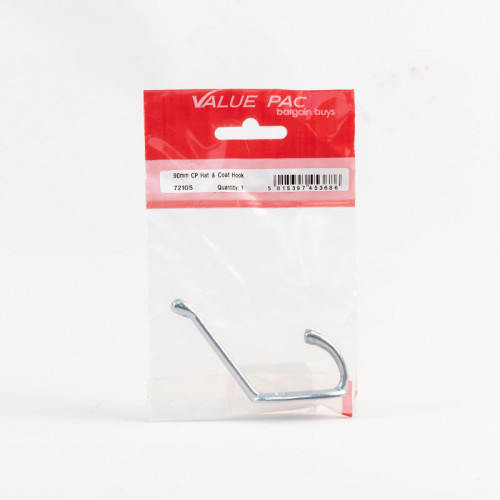 90mm CP Die Cast Hat & Coat Hooks