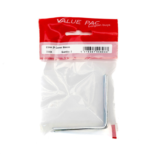 63mm ZP Corner Brace (Pack of 2)