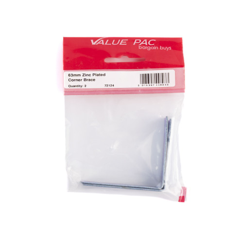 63mm ZP Corner Brace (Pack of 2)