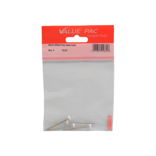 40mm White Poly Head Nails