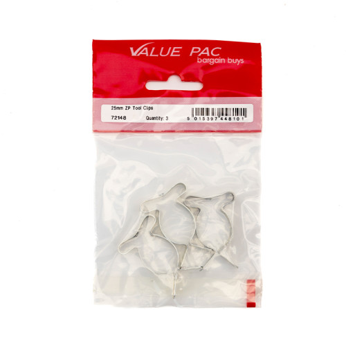 25mm ZP Tool Clips 3pk