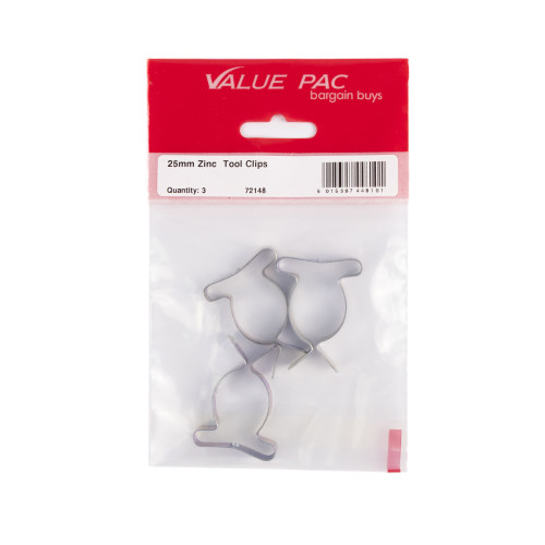 25mm ZP Tool Clips 3pk