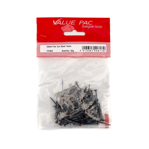 20mm Fine Cut Steel Tacks - (50g Pack)