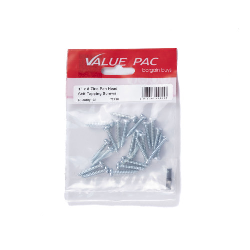 1" x 8 ZP Pan Head Self Tapping Screws 22pk