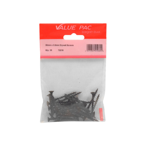 38mm x 3.5mm Drywall Screws (Pack of 30)