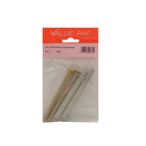 M10 x 100mm Screw In Frame Fixings