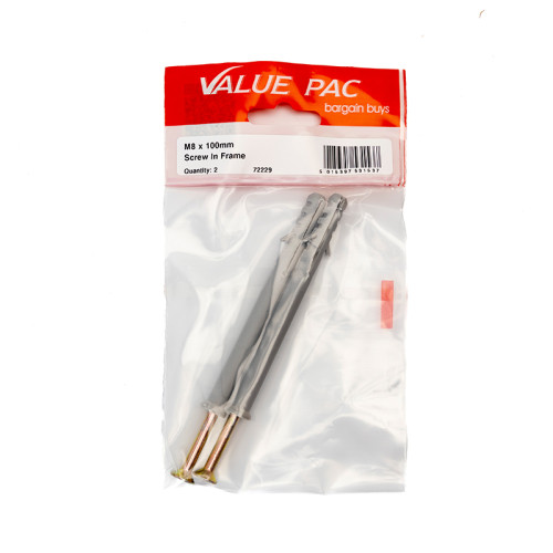 M8 x 100mm Screw In Frame Fixings (Pack of 2)