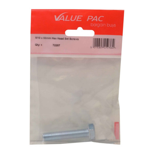 M10 x 50mm Hex Head Set Screw