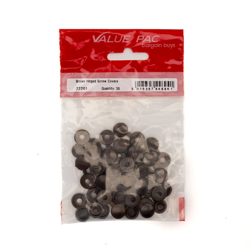 Brown Hinged Screw Covers (Pack of 30)