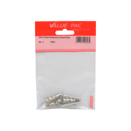 35mm Metal Plasterboard Speed Plugs