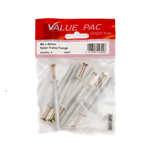 M6 x 60mm Hammer In Frame Fixings 8pk