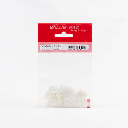 White Pozi Screw Cover Caps (Pack of 50)