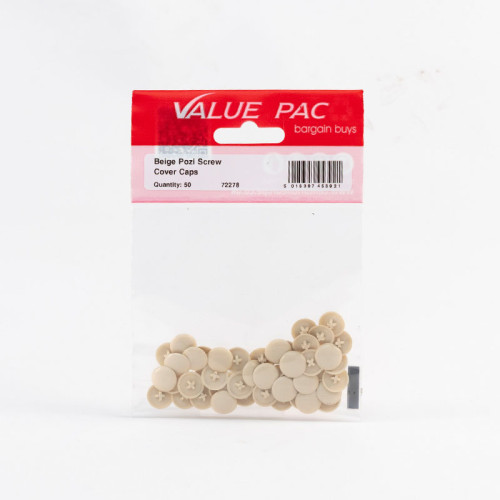 Beige Pozi Screw Cover Caps (Pack of 50)
